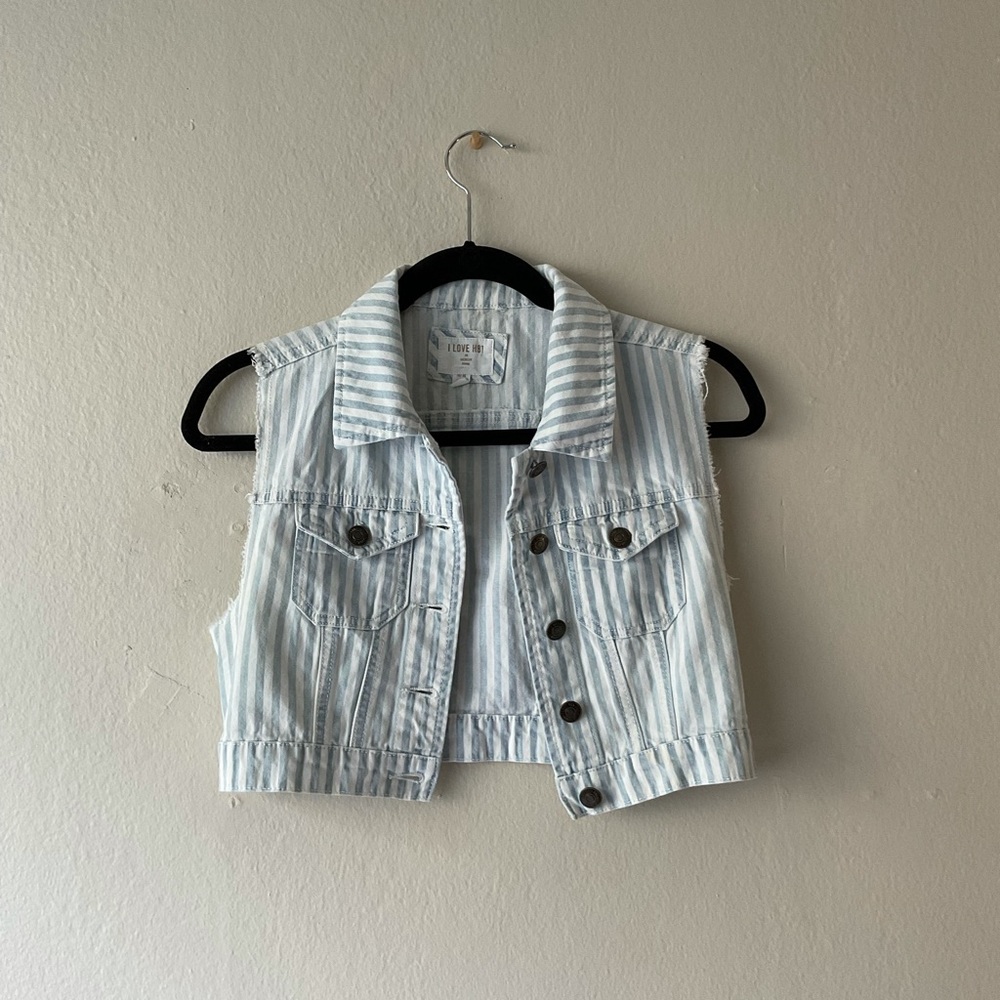 I Love H81 Cropped Denim Jean Vest